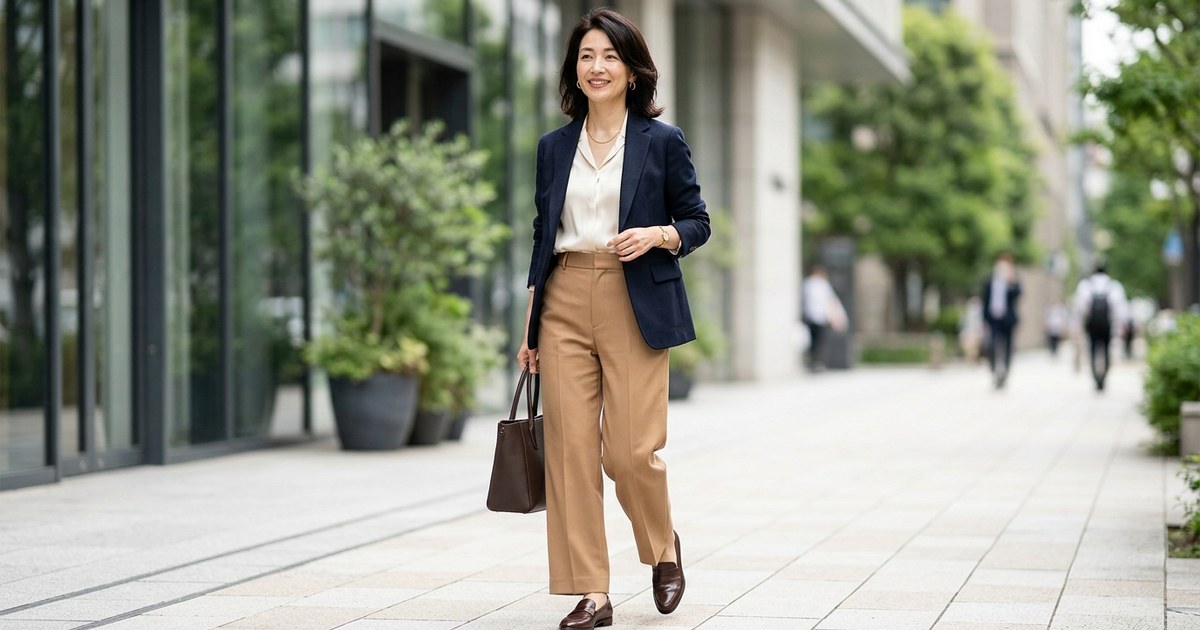 Theory（セオリー）の美脚パンツで叶える！産後でもスタイル良く見えるオフィス＆行事服